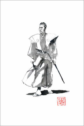 Wandbild Laufender Samurai - Péchane