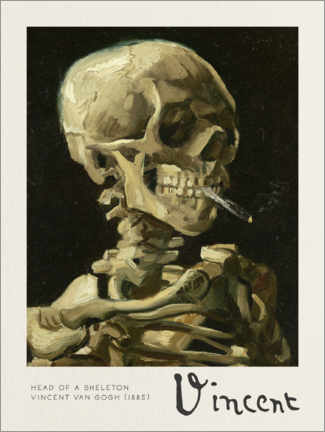 Plakat  Head of a Skeleton with a Burning Cigarette, 1885 - Vincent van Gogh