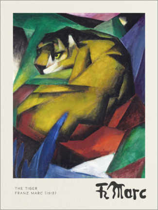 Akrylglastavla  The Tiger, 1913 - Franz Marc