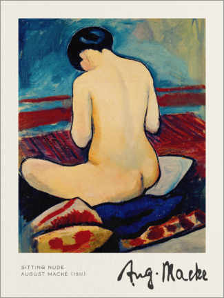 Plakat  Sitting Nude - August Macke