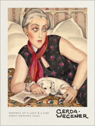 Wall print  Portrait of a Lady and a Dog - Gerda Wegener