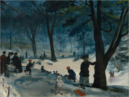 Póster  Central Park, winter, 1905 - William James Glackens
