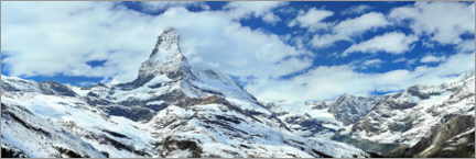 Wandbild Das Matterhorn mit einer beeindruckenden Wolkenfahne - fotoping