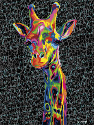 Lærredsbillede  Pop Art Giraffe