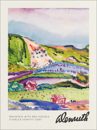 Print  Mountain with Red Houses - Charles Demuth