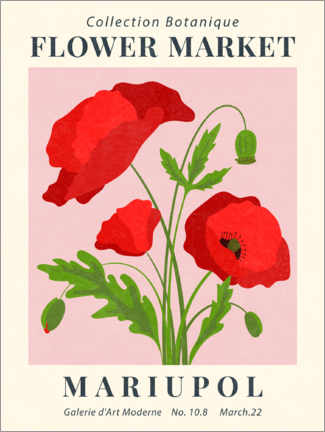 Wandbild  Flower Market Mariupol Poppy - TAlex