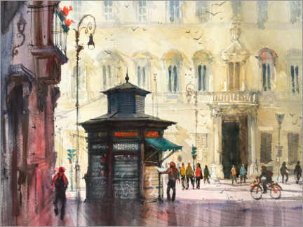 Póster Newsstand in Italy