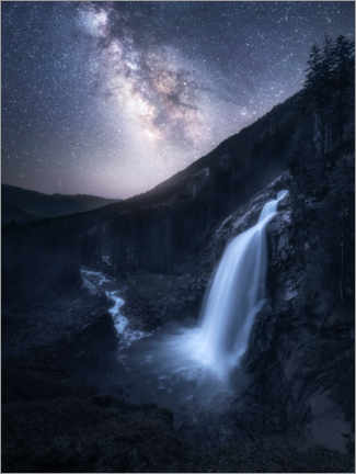 Tableau  The Milky Way over the Krimml Waterfalls in Austria - Daniel Gastager