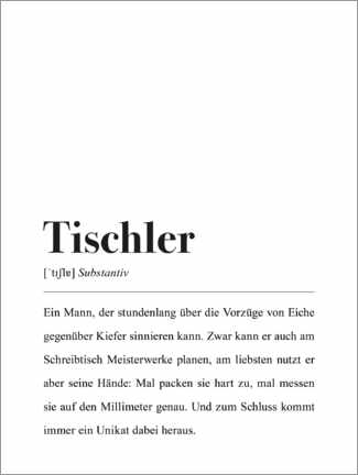 Poster Meubelmaker (m.) definitie - Duits
