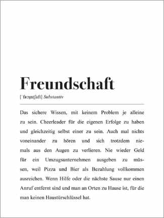 Stampa  Definizione di amicizia (tedesco) - aemmi