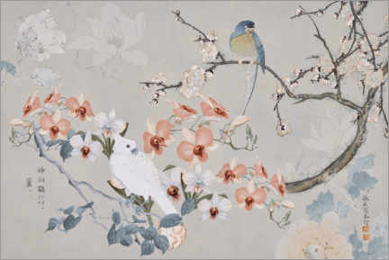 Akrylbilde  Chinoiserie with birds I - Andrea Haase