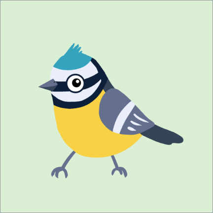 Wall print  Blue tit - Julia Reyelt