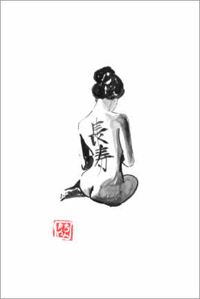 Wall print Geisha long life - Péchane