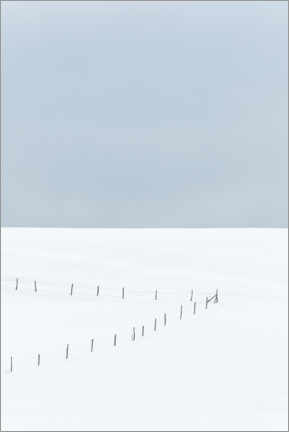 Wandbild Zaun im Schnee - Andreas Kossmann