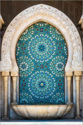 Aluminium print  Ornate fountain, Casablanca, Morocco - Matteo Colombo