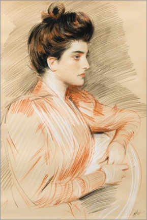 Tableau Profile Portrait Of Elisabeth Van Biema - Paul Cesar Francois Helleu