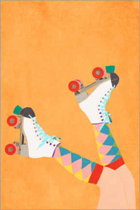 Wall print  Roller Skates - Roberta Murray