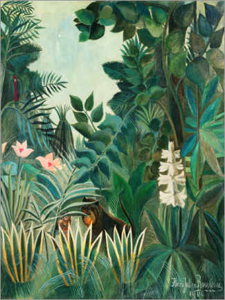 Stampa su legno  The Equatorial Jungle - Detail - Henri Rousseau