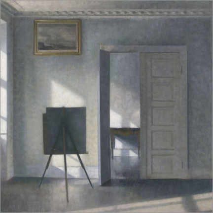 Print  Interior with an Easel - Vilhelm Hammershøi