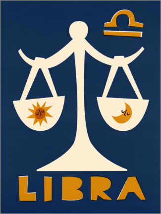 Wall print  Libra Zodiac Star Sign - Fox &amp; Velvet