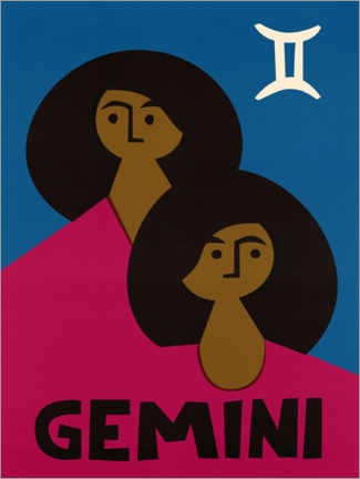 Wall print  Gemini Zodiac Star Sign - Fox &amp; Velvet