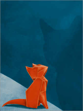Print  Little Origami Cat - Sybille Sterk