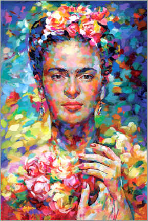 Print på aluminium  Frida Kahlo Colourful - Leon Devenice