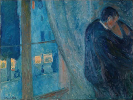 Leinwandbild  Der Kuss am Fenster - Edvard Munch