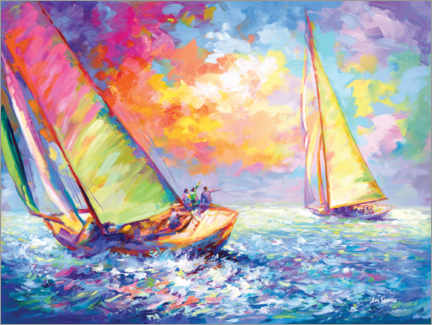 Poster Farbenfrohe Segelboote