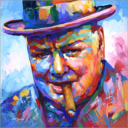 Tavla  Winston Churchill Modern Portrait - Leon Devenice