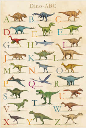 Canvas print Dinosaur ABC - coico
