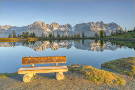 Acrylglasbild  Lieblingsplatzl mit Blick zum Wilden Kaiser in Tirol - Michael Valjak