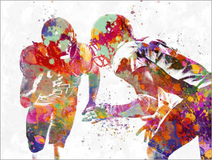 Tableau sur toile  Two American football players I - nobelart