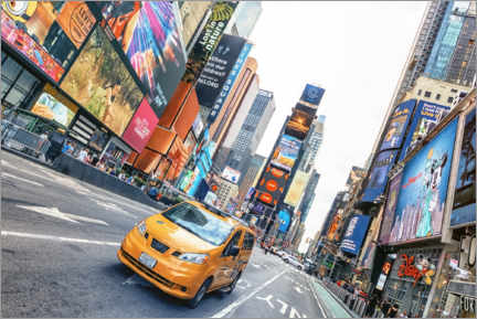 Poster Yellow cab on Times Square