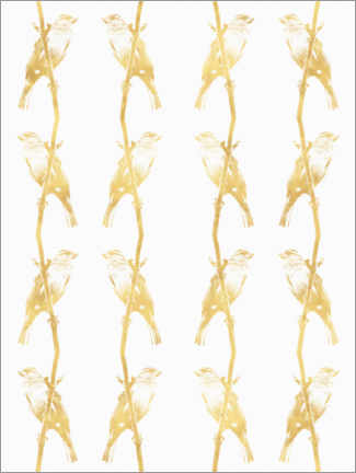 Wall print Golden birds pattern - SW Clough
