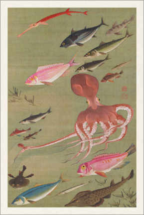 Obraz  Fish from The Colourful Realm of Living Beings - Itô Jakuchu