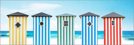 Poster Colorful beach huts