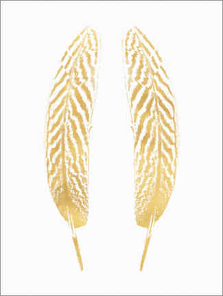 Poster Gold Striped Feathers
