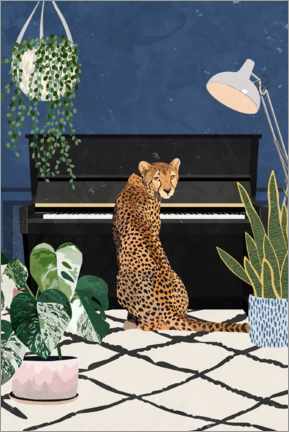 Obra artística  Guepardo en la sala del piano - Sarah Manovski