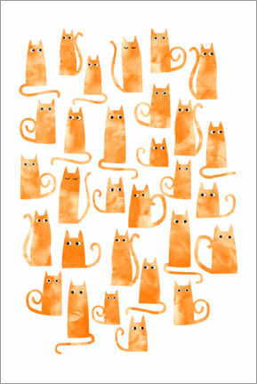 Wandbild Orangene Katzen - Nic Squirrell