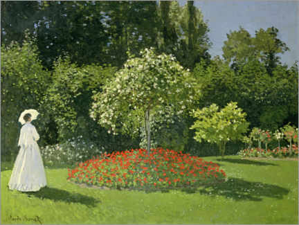 Poster La Dame en blanc au jardin, 1866