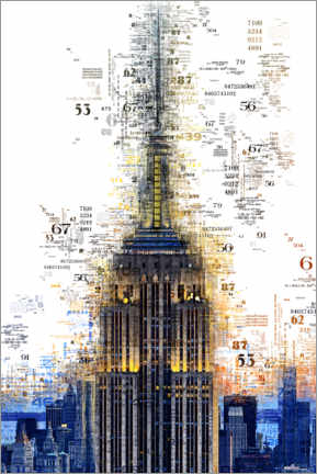 Stampa su tela  Numbers - Empire State Building - Philippe HUGONNARD