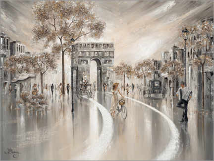 Wall print  Golden Days, Paris Flair I - Isabella Karolewicz