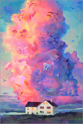 Veggbilde  Cat Cloud - Eva Gamayun