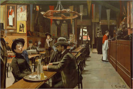 Wall print Café de Montmartre, 1890 - Santiago Rusiñol y Prats