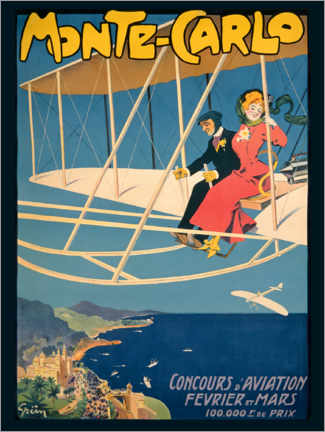 Wall print  Flight Competition in Monaco, Poster, 1910 - Jules Alexandre Grün