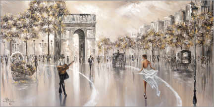 Poster Goldener Schein, Pariser Flair