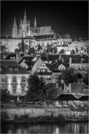 Plakat  Prague Castle and St. Vitus Cathedral at Night - Melanie Viola