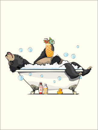 Canvas-taulu  Sloth Bear in the Bath - Wyatt9