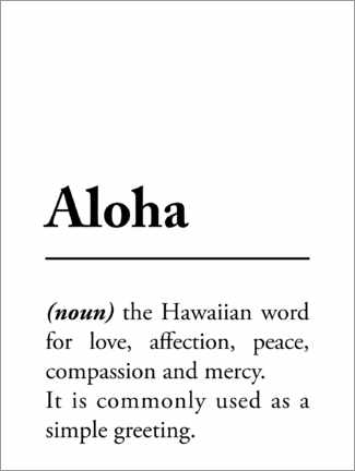 Lærredsbillede  Aloha Definition - Typobox